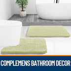 OLANLY Bathroom Rugs 36x24, Extra Soft Absorbent Chenille Bath Rugs, Rubber Backing Quick Dry, Machine Washable Bath Mats for Bathroom Floor, Tub and Shower, Home Decor Accessories, Vanilla
