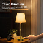 Rechargeable Table Lamp Cordless,5200mAH Battery Operated LED Lamp,3000K Stepless Dimming,Portable Touch Control Wireless Lamp for Dining Room Living Room Bedroom Restaurant Gold 2 Pack