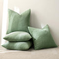 MIULEE Boho Farmhouse Throw Pillow Covers 18x18 Inch Set of 4 Mordern Nordic Cushion Covers Soft Corduroy Home Decor for Couch Bed Sofa Living Room Sage Green