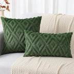 decorUhome Christmas Couch Throw Pillow Covers 18x18 Set of 2, Decorative Soft Plush Faux Wool Neutral Accent Pillow Covers for Bed Sofa Living Room, Forest Elf