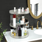 360 Degree Rotating Makeup Organizer, Extra Large Capacity Organizador De Maquillaje, Removable 7 Layers Lipstick Organizer Cosmetic Storage Cases Perfume Organizer for Vanity (Glitter)