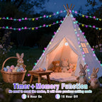 300 LED Christmas Lights Outdoor Indoor, Connectable 100FT String Lights Indoor Clear Wire 8 Modes Plug in Twinkle Fairy Lights for Bedroom Christmas Tree Party Decorations, Pastel