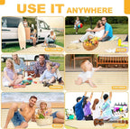 G GOOD GAIN Picnic Blankets Waterproof - Extra Large Outdoor Blanket Sand Free Foldable with Carry Strap for Beach, Camping, Park Grass, Hiking, Travel, Concerts, Indoor(Bumblebee)