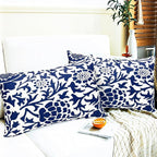 Decorative Throw Pillow Covers Set of 2 Blue Pillow Covers 12x20 inch Soft Short Plush Couch Pillow Case Floral Throw Pillows,Farmhouse Outdoor Pillow Covers for Sofa Bed Living Room Car