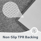Bathroom Rugs U-Shaped 20" x 24", Non-Slip Extra Soft Absorbent Bath Rugs, Machine Washable Quick Dry Bath Mats for Toilet Base, Grey & Dark Grey