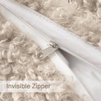 MIULEE Pack of 2 Faux Fur Throw Pillow Covers 18x18 Inch Neutral Light Beige Boucle Decorative Sherpa Pillow Covers Fuzzy Accent Soft Sheepskin Fleece for Boho Home Decor Couch Living Room Bed