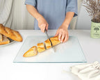 Glass Cutting Board 16"x12": Tempered Glass Kitchen Counter Protector - Durable- Scratch-Resistant, Heat-Proof - Clear Design