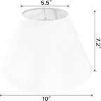 GO&SO White Texture Lamp Shades Set of 2,Small Barrel Lampshade for Table and Small Floor Lamp, 5.5'' Top x 10'' Bottom x 7.2'' Height, Natural Linen Handcrafted, Spider Fitting,2 Pack,Easy Assembly