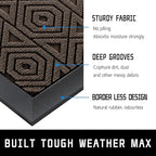 Yimobra Door Mat, Outdoor Indoor Entrance Welcome Mat, Heavy Entry Front Door Mat, Stain & Fade Resistant, Low Profile, Sturdy Rubber, Easy Clean Patio Floor Mat, Waterproof, 60 x 36,Brown