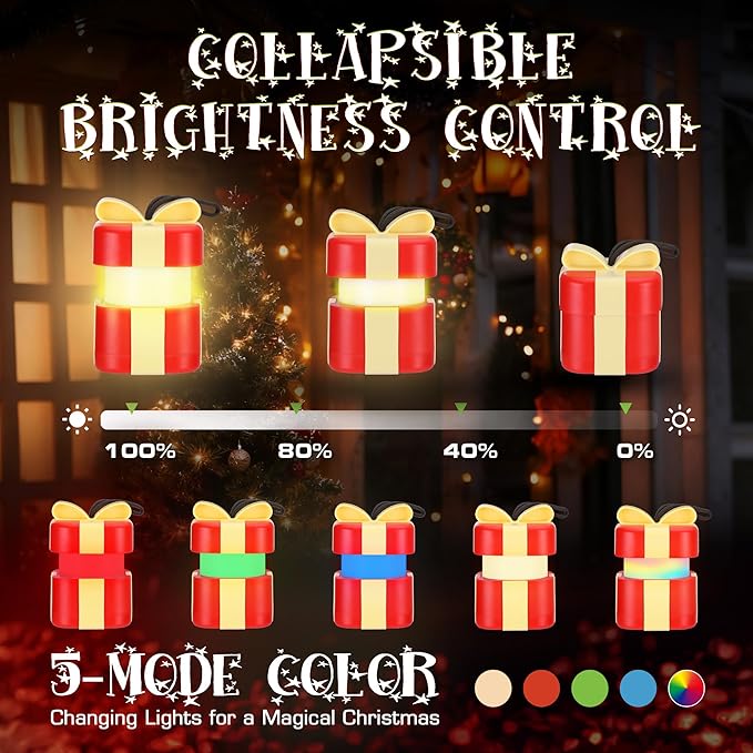 Christmas Gift EverBrite Christmas Gift Box Lantern 3 Pack, 5 Light Modes Holiday Decoration Presents for Women and Men, AAA Batteries Contained Stocking Stuffers, Christmas Lights Indoor & Outdoor