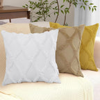 decorUhome Throw Pillow Covers 22x22 Inch Set of 2, Soft Plush Faux Fur Wool Khaki Couch Pillow Covers, Decorative Neutral Pillow Cases for Bed Sofa Living Room Home Decor