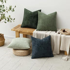 MIULEE Pack of 4 Couch Throw Pillow Covers 16x16 Inch Green Forest Soft Decorative Chenille Pillow Covers Farmhouse Accent Cushion Covers for Boho Home Decor Spring Sofa Bedroom Living Room
