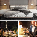 2 Pack Cordless Table Lamp, 5000mAh Portable Rechargeable LED Desk Lamp, 3 Color Modes Stepless Dimming Table Light with Memory Function, for Dinner, Patio, Home, Restaurant.