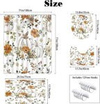MEHOFOND 4pcs Pumpkin Shower Set for Bathroom - Fall/Thanksgiving Day - Shower Curtain, Rug, Toilet Lid Cover, U Shape Mat - Washable - 72"x72"