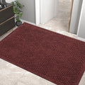 Sturdy Front Door Mat, Absorbent Muddy Dirt Resist Welcome Door Mats Outdoor Indoor, Stain and Fade Resistant, Non-Slip Rubber Backing Low Profile Doormat for Entryway, 47×32, Red