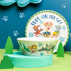 Zak Designs PAW Patrol Kids Dinnerware Set 3 Pieces, Durable and Sustainable Melamine Bamboo Plate, Bowl, and Tumbler are Perfect For Dinner Time With Family (Chase, Marshall, Skye & Friends)