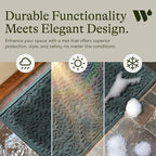WaterHog Indoor/Outdoor Door Mat, 2' x 5', Made in USA, Durable & Skid-Resistant Front Door Rug, Decorative, Water-Trapping & Heavy-Duty Entryway Floor Mat For Your Home, Boxwood Collection, Bluestone