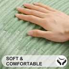 Simmore Decorative Throw Pillow Covers 12x20 Set of 2, Soft Natural Plush Flannel Double-Sided Fluffy Lumbar Pillow Covers for Couch Sofa Living Room, Sage Green