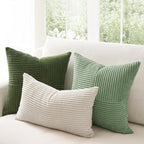Topfinel SageGreen Throw Pillow Covers Set of 4,Mordern Cozy Cushion Cover with Corduroy,Soft Accent Forest Green Pillow Covers for Couch,Bed,Living Room Home Decor 22×22 Inch