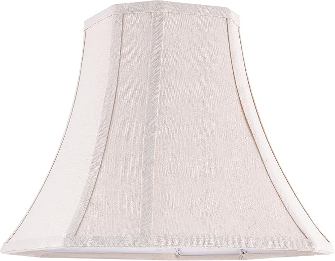 Beige Square Cut Corner Bell Lamp Shade Medium Lampshade 6.5``Top×13``Bottom×10.6``Hight(Spider) Rustic Lamp Shade for Table & Floor Lamp - Lampshade Replacement