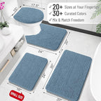 OLANLY Bathroom Rugs 24x16, Extra Soft Absorbent Chenille Bath Rugs, Rubber Backing Quick Dry, Machine Washable Bath Mats for Bathroom Floor, Tub and Shower, Home Decor Accessories, Airy Blue