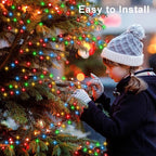 65.6Ft 200LED Battery Operated Christmas String Lights, 12 Lighting Modes Warm White & Multicolor Fairy Lights with Remode Timer, Green Wire Twinkle Light for Wreath Indoor Outdoor Party Wedding