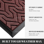 Yimobra Large Door Mat Outside Entrance 47x32, Waterproof Heavy Duty Outdoor Mats for Front Door, Non Slip Rubber Entry Mat for Garage Patio Indoor, Easy Clean, Wine Red
