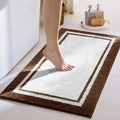 GRANNY SAYS Microfiber Bathroom Rugs Non Slip Washable, Water Absorbent Bathroom Mats for Tub, Soft Bath Mats for Bath Floor & Shower, Bath Rug, 24" x 48", Brown Bath Rugs