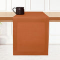 D'Moksha Homes Linen Rust Table Runner 90 Inches Long - 100% Pure Linen 14 x 90 Inch Table Runner for Dining, Fall and Halloween - Machine Washable
