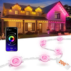 Nexillumi Permanent Outdoor Lights for House, 200ft Smart RGB LED Lights Outside with 16 Million DIY Colors, IP67 Waterproof Eternity Eaves Lighting for Christmas Halloween Holiday Daily Decorations