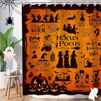 Metawu Halloween Shower Curtain Witch Shower Curtains Sets Witch Bat Spider Web Bathroom Curtain for Kids Waterproof Bathtubs Curtain 72"×72" with 12 Hooks Bathroom Decor