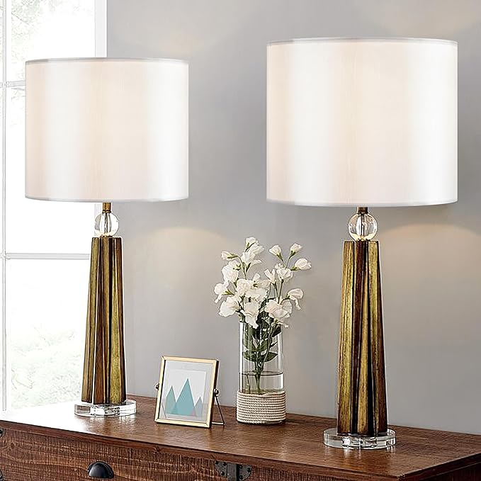 Silver-White Drum Lamp Shades Set of 2 Large Lampshade 16``Top x 16``Bottom x 12``High(Spider) Modern Lamp Shade for Table and Bedside Lamp - Lampshade Replacement ampshade