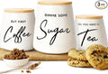 Coffee Tea and Sugar Ceramic Canister Set - 3-Piece Airtight Kitchen Canisters for Countertop - Coffee Bar Container Set