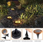 Solar Ground Lights Outdoor Waterproof Flat Garden Solar Disk Lights Floor 12 LED 12 Pack for Garden Patio Pathway Landscape Driveway Yard Path Decor
