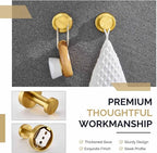 Angle Simple Towel Hooks, SUS 304 Stainless Steel Coat Robe Wall Hooks, Bathroom Hand Towel Hanger, Brushed Gold, 2 Pack