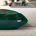 DFXSZ Christmas Pillow Covers 18x18 Green Big Christmas Tree Decoration Soft Plush Faux Fur Jacquard Throw Pillows for Bedroom Sofa Holiday Festivals Winter Home Decor PTK068A18