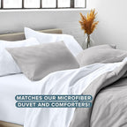 Bare Home Standard Pillow Sham Covers - Set of 2 - Premium 1800 Ultra-Soft Microfiber - Double Brushed - Stain & Fade Resistant - Bed Pillow Shams - Pillows Not Included (Set of 2, Light Grey)