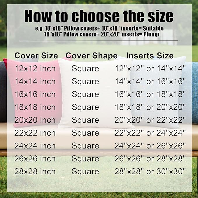 NiNi ALL Pack of 2 Decorative Outdoor Waterproof Pillow Covers Square Garden Linen Textured Cushion Sham Throw Pillowcase Set of 2 for Patio Farmhouse Garden Tent Couch 22x22 Inch Black