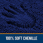 OLANLY Toilet Rugs U-Shaped 24x24, Extra Soft Absorbent Chenille Contour Bathroom Rugs for Toilet, Dry Quickly, Machine Washable, Non-Slip Bath Mat, Navy