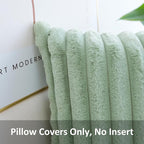 JOJUSIS Pack of 2 Faux Fur Plush Decorative Throw Pillow Covers Couch Cushion Case Soft Pillowcases (Sage Green, 24 x 24-Inch)