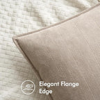 MIULEE Pack of 2 Beige Decorative Pillow Covers 16x16 Inch Soft Chenille Luxurious Couch Throw Pillows Farmhouse Cushion Covers with Elegant Design for Sofa Bedroom Living Room Home Decor