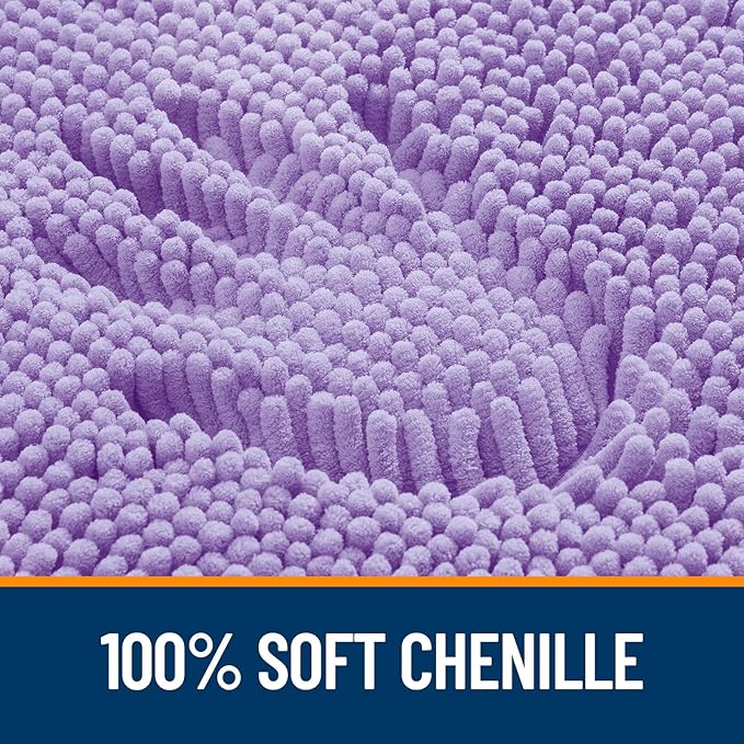 OLANLY Bathroom Rugs 40x32, Extra Soft Absorbent Chenille Bath Rugs, Rubber Backing Quick Dry, Machine Washable Bath Mats for Bathroom Floor, Tub and Shower, Home Decor Accessories, Lavender