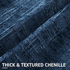 decorUhome Navy Blue Chenille Throw Pillow Covers 22x22 Set of 2 Thick Textured Slubby Couch Pillow Covers Farmhouse Accent Modern Neutral Decorative Pillow Cases for Bed Sofa Living Room