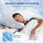 King Cooling Side sleeper pillow for adults,cervical neck support pillow for neck and shoulder pain Relief,Adjustable Shredded Memory Foam Bed Pillow 1 Pack with Additional Foam Fill Included (White)