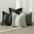 MIULEE Pack of 4 Christmas Couch Throw Pillow Covers 20x20 Inch Green Soft Decorative Chenille Pillow Covers Farmhouse Accent Cushion Covers for Boho Home Decor Sofa Bedroom Living Room