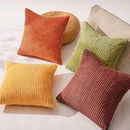 Topfinel Decorative Throw Pillow Covers Cushion Cases, Set of 4 Soft Velvet Modern Double-Sided Designs, Mix and Match for Home Decor, Pillow Inserts Not Included (12x12 inch, Yellow/Orange)