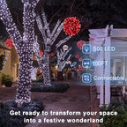300LED Christmas Lights Indoor Outdoor Use Green Wire, 8 Lighting Modes 100FT Christmas Tree Lights with Timer & Memory, IP44 Waterproof for Tree Xmas Patio Yard Fence Balcony Garden Cool White