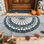 CHICHIC Welcome Door Mat 18 x 30 Inch Front Doormat Outdoors for Home Entrance Outdoors Mat for Outside Entry Way Doormat Entry Rugs, Heavy Duty Non Slip Rubber Back Low Profile, Blue Green