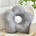 Flower Pillows, Soft Flower Shaped Pillow with Home Decorative for Couch Chair Bed,Flower Floor Throw Pillows for Adults Bedroom Living Room (Grey, 15 Inches)