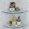 2 Sets Glass Shower Shelves - Corner Shower Shelf Organizer for Soap & Shampoo, Adhesive Bathroom Shelf, No Drilling